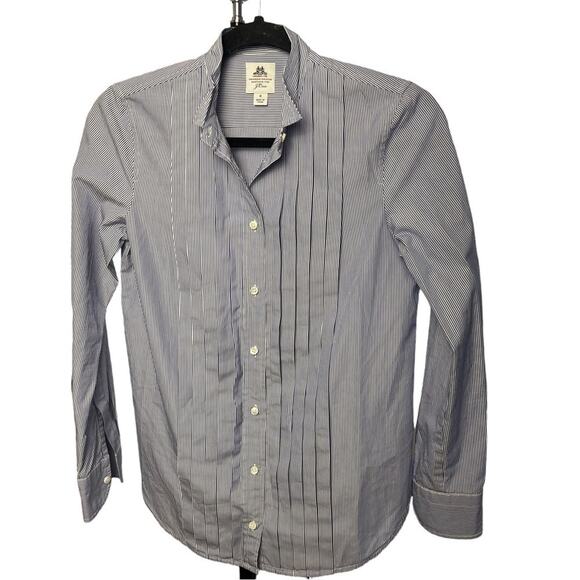 J. Crew x Thomas Mason Striped Cotton Tuxedo Shirt, Professional Career Casual 0 - Picture 6 of 10